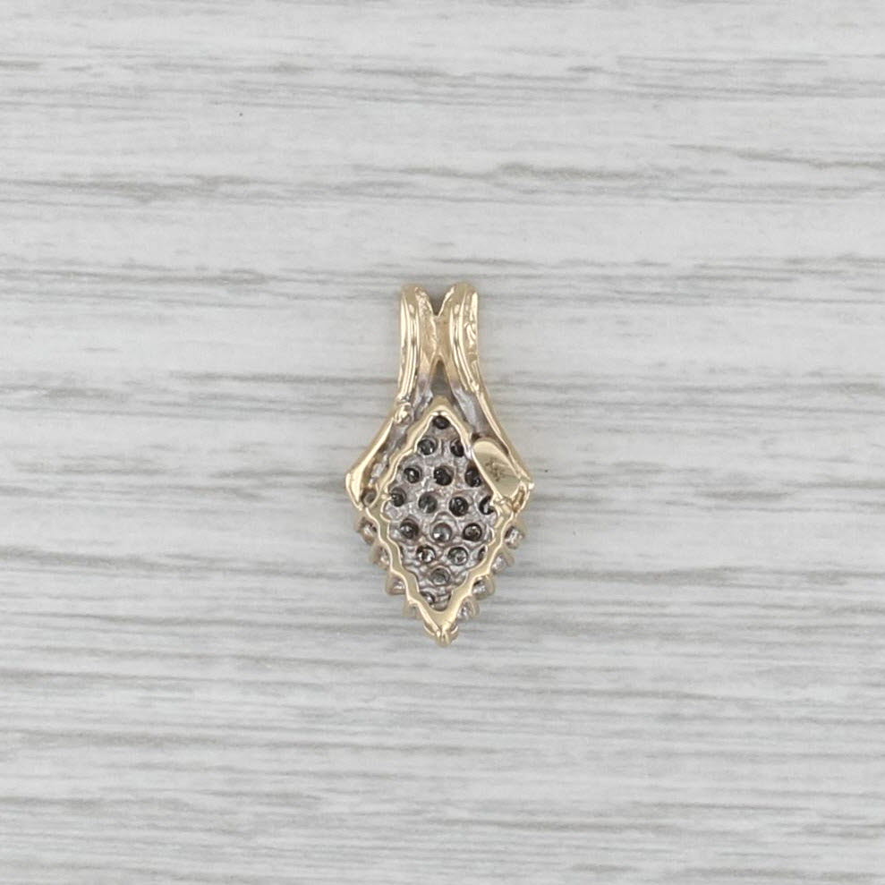 0.23ctw Diamond Cluster Pendant 14k Yellow Gold Small Drop