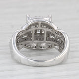 1.06ctw Diamond Halo Engagement Ring 10k White Gold Size 7