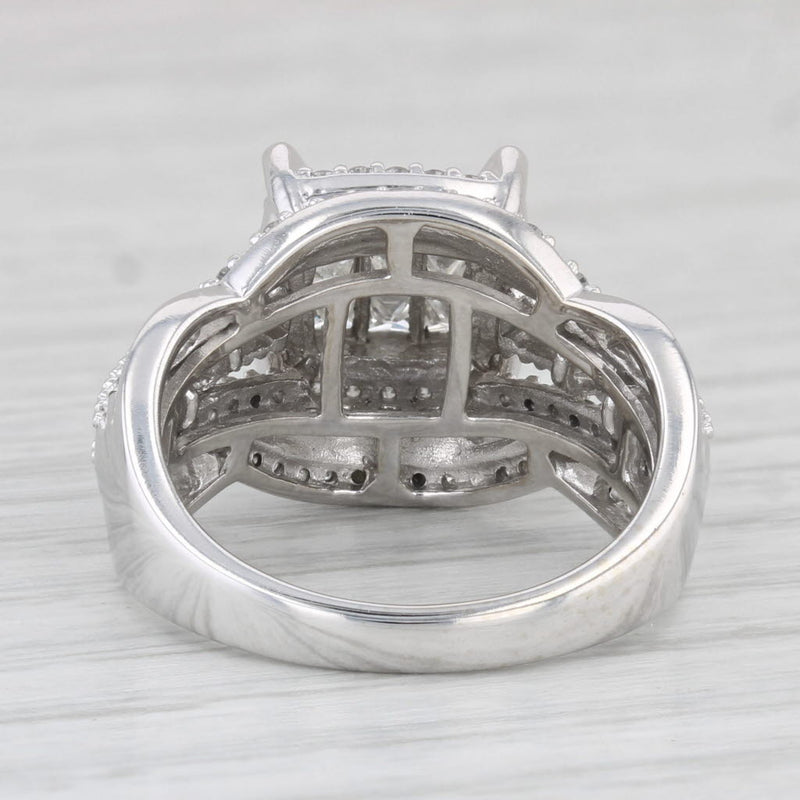 1.06ctw Diamond Halo Engagement Ring 10k White Gold Size 7