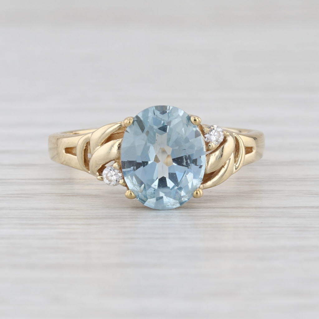 2.96ctw Lab Created Spinel Cubic Zirconia Ring 10k Yellow Gold Size 9
