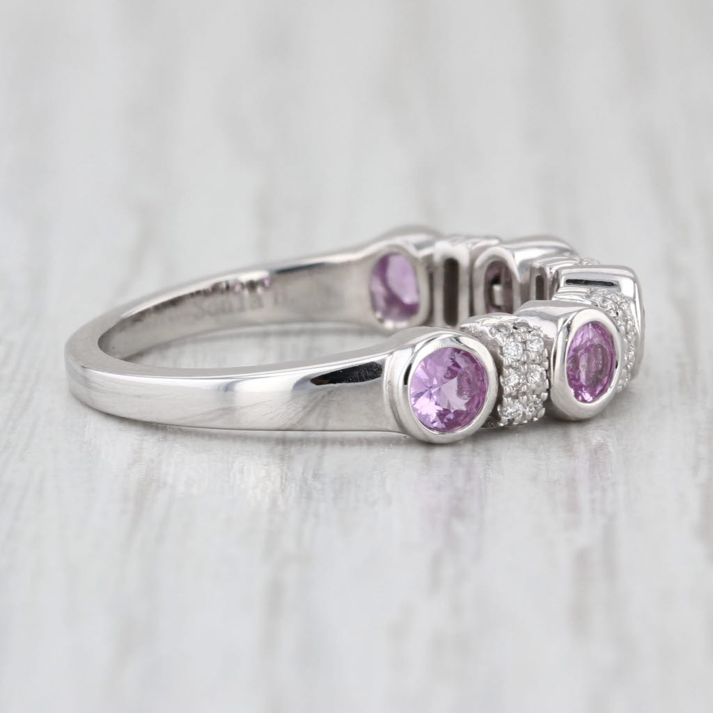 Sonia B 1.88ctw Pink Sapphire Diamond Ring 14k White Gold Size 9.25 Stackable