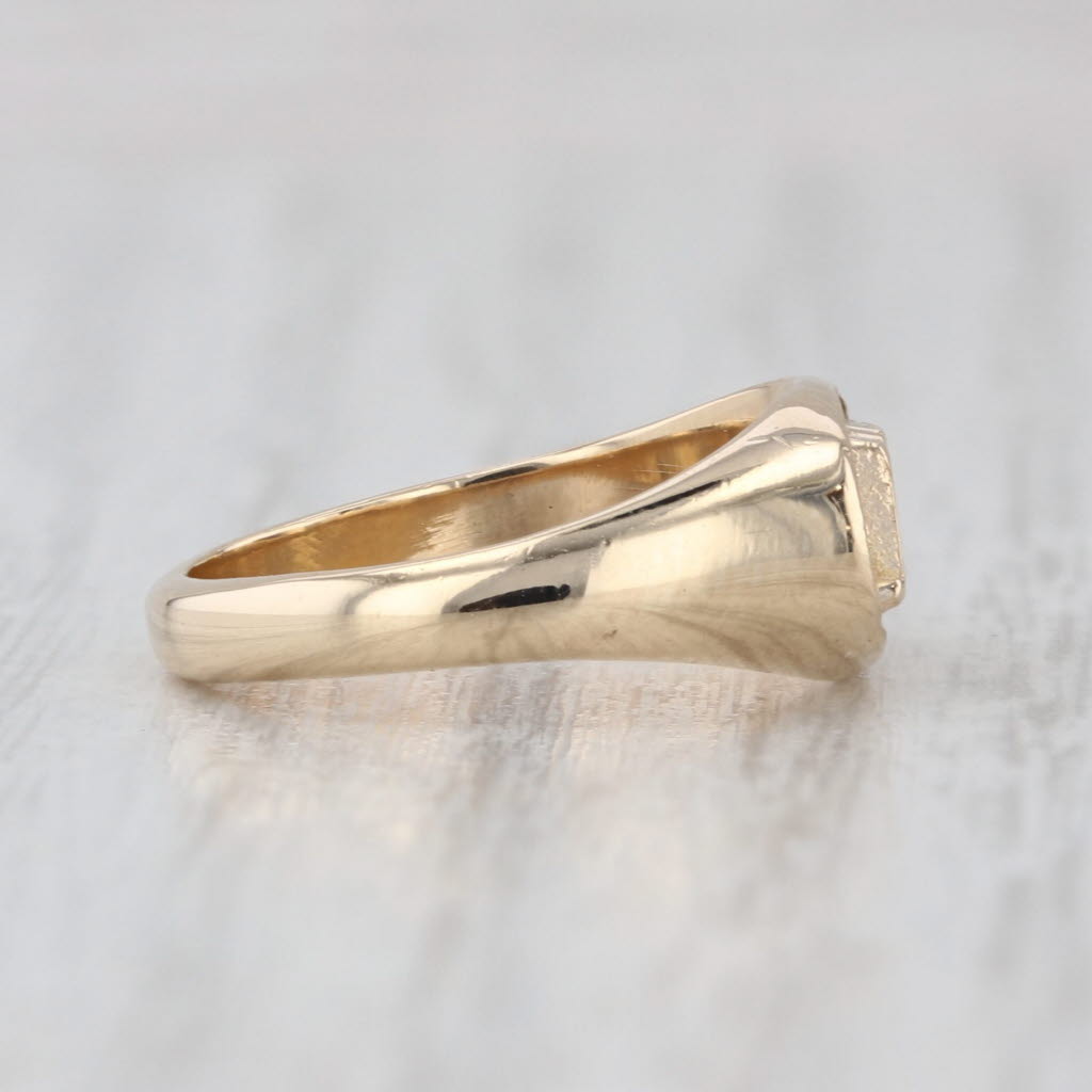 Alpha Omicron Pi Ring 10k Yellow Gold Green Letter Signet Greek Sorority Size 3