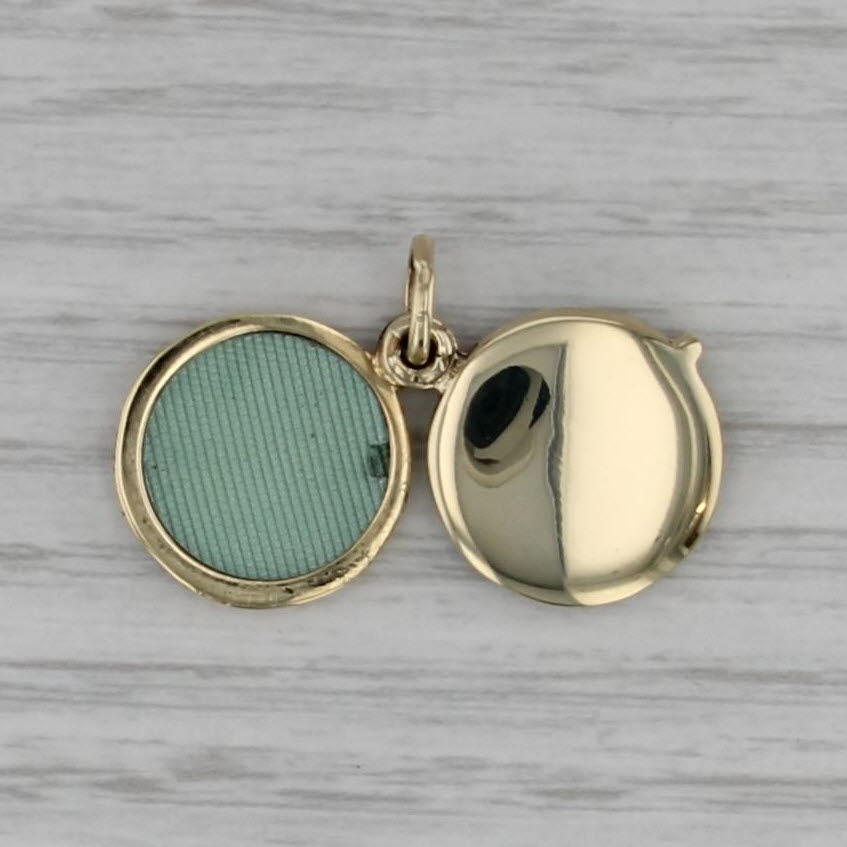 Vintage Sliding Picture Locket Pendant 14k Yellow Gold Charm