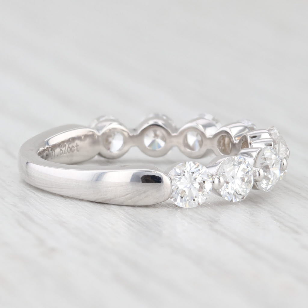 Light Gray New 1.82ctw Lab Grown Diamond Ring Wedding Anniversary Band 14k White Gold 6.75