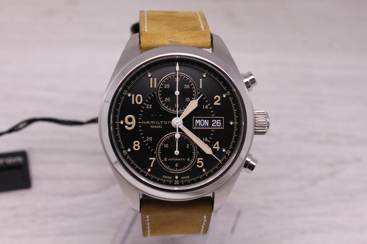 Hamilton Khaki Automatic Chronograph 42mm Steel Watch Swiss H71616535 MINT