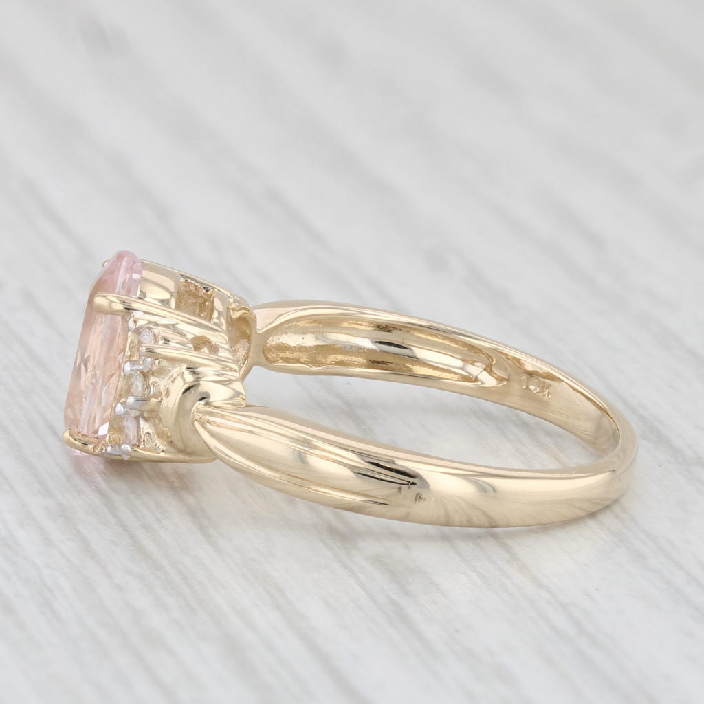 Light Gray 1.82ctw Pink Morganite Topaz Ring 14k Yellow Gold Size 7