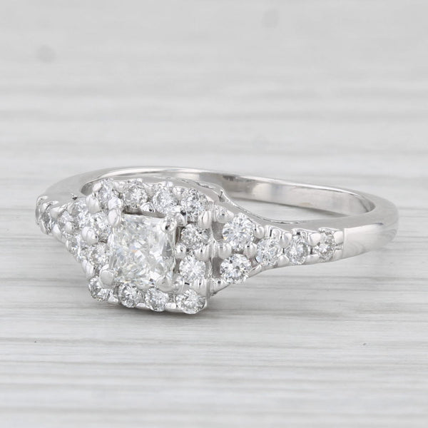 0.25ctw Diamond Cluster Engagement Ring 14k White Gold Size 3.5