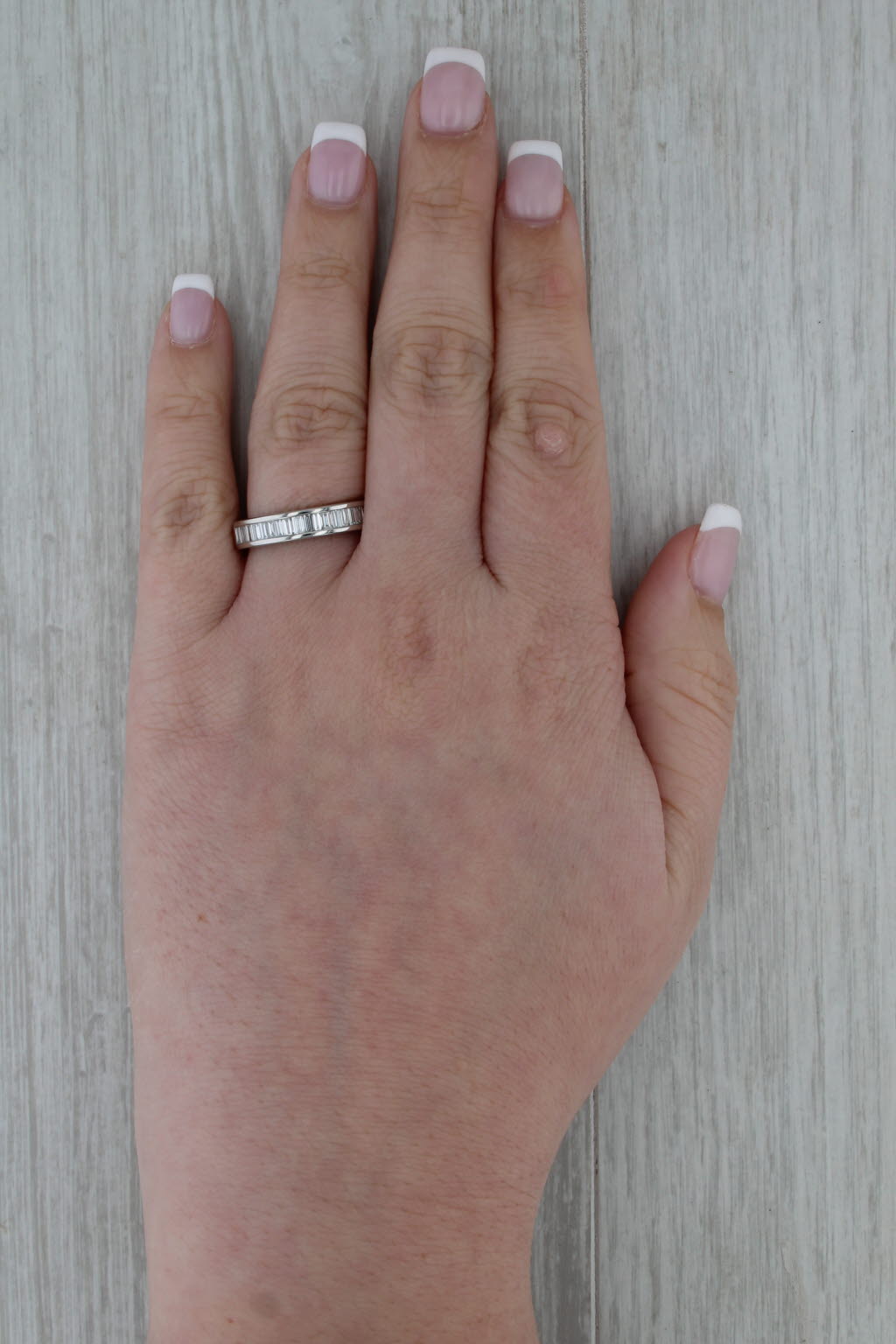 1.05ctw Channel Set Baguette Wedding Band Platinum Size 7 Anniversary Ring