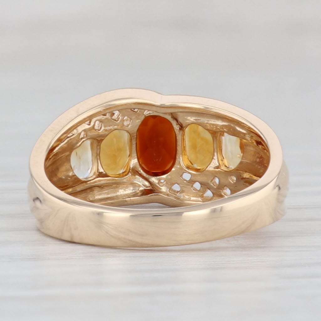 Light Gray 2.25ctw Madeira Citrine Ring 14k Yellow Gold Size 8 Tiered Oval 5-Stone