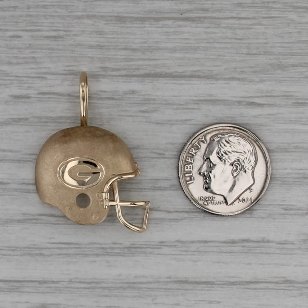 Greenbay Packers Helmet Pendant 14k Yellow Gold NFL Football Souvenir