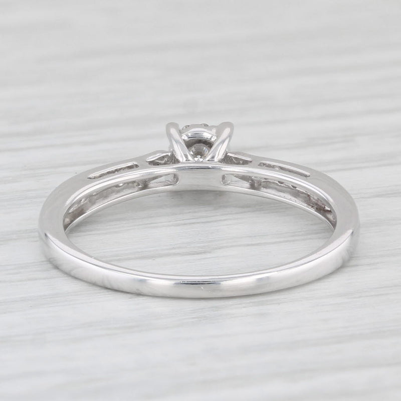 0.10ctw Diamond Engagement Ring 14k White Gold Size 7