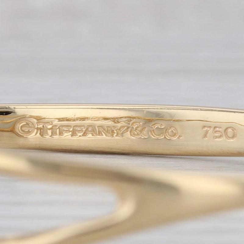 Gray Tiffany & Co Interlocking Bangle Bracelet 18k Yellow Gold 7.25" Pull Over