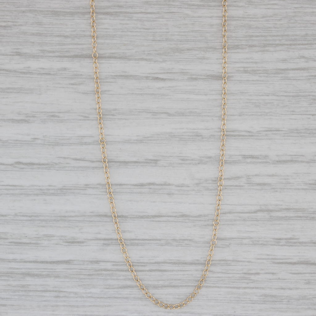 Gray Cable Chain Necklace 16" 1.5mm 14k Yellow Gold