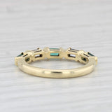 Diamond Emerald Stackable Ring 18k Yellow Gold Wedding Band Size 6.5