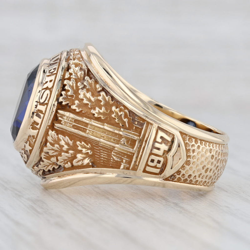 Duke University Class Ring 10k Gold 4.5ct Lab Created Sapphire Vintage ...