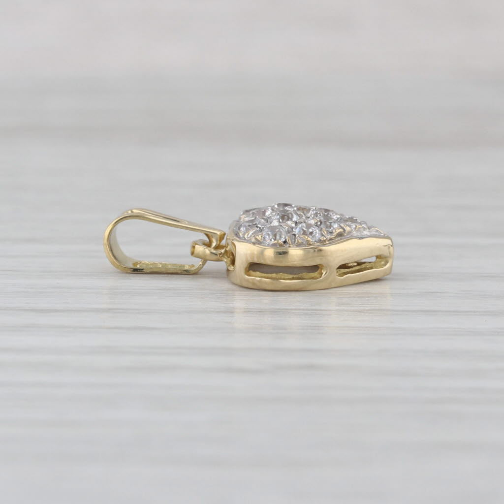 0.33ctw Cubic Zirconia Heart Pendant 18k Yellow Gold Small Drop