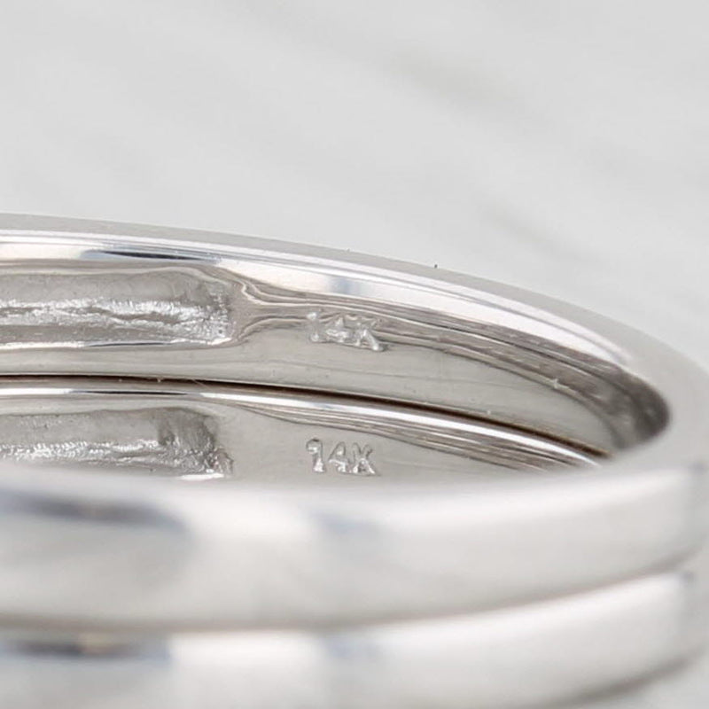 Light Gray 0.45ctw Diamond Rings Set of 2 14k White Gold Size 7 Wedding Bands