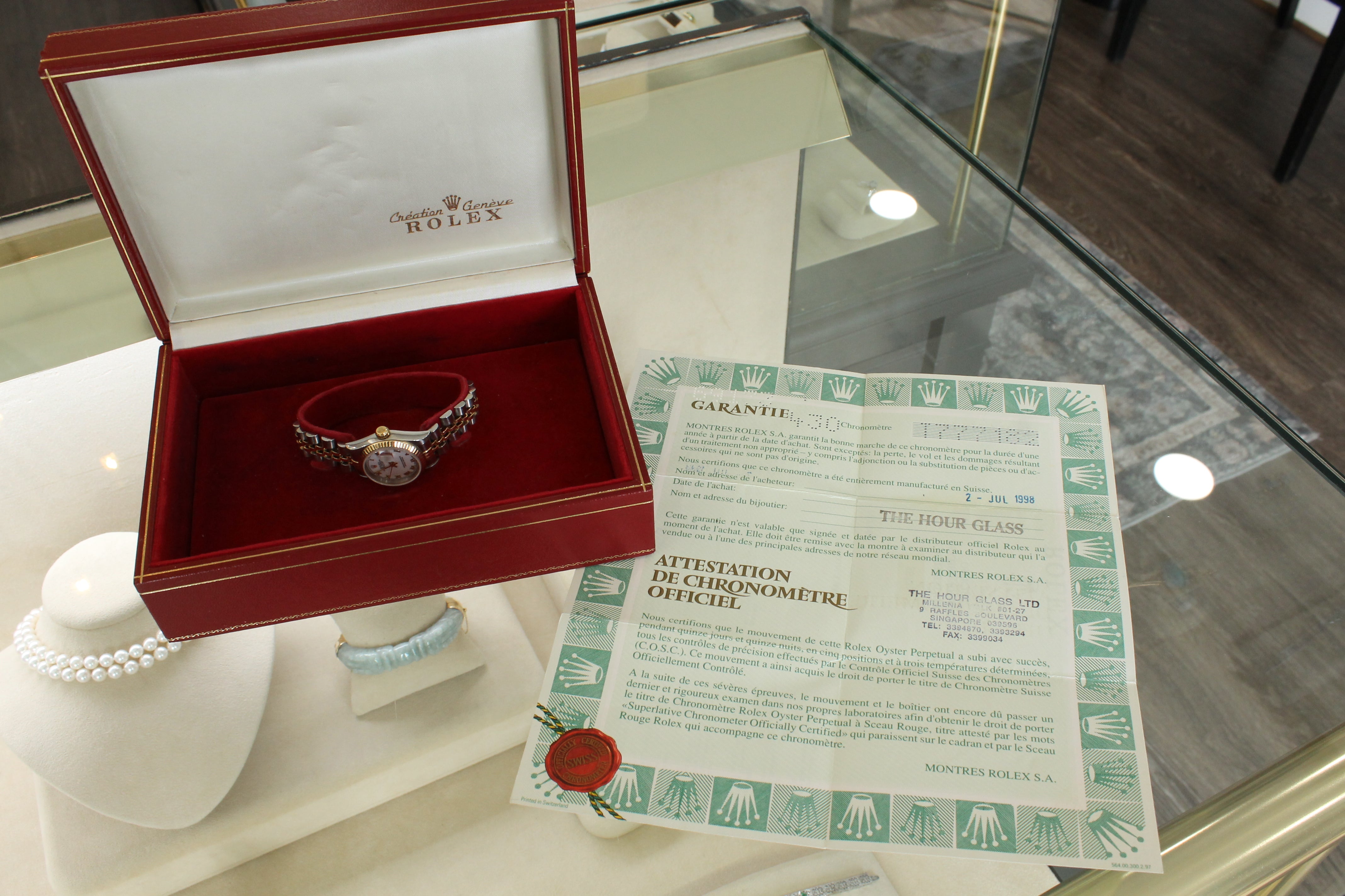 1996 Rolex Datejust Ladies 26mm Steel & 18k Automatic Watch Box & Papers