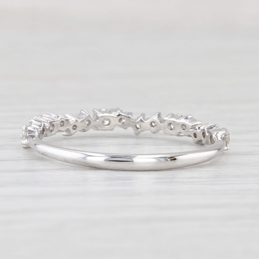 Light Gray New 0.38ctw Diamond Wedding Band 14k White Gold Stackable Anniversary Ring 6.5
