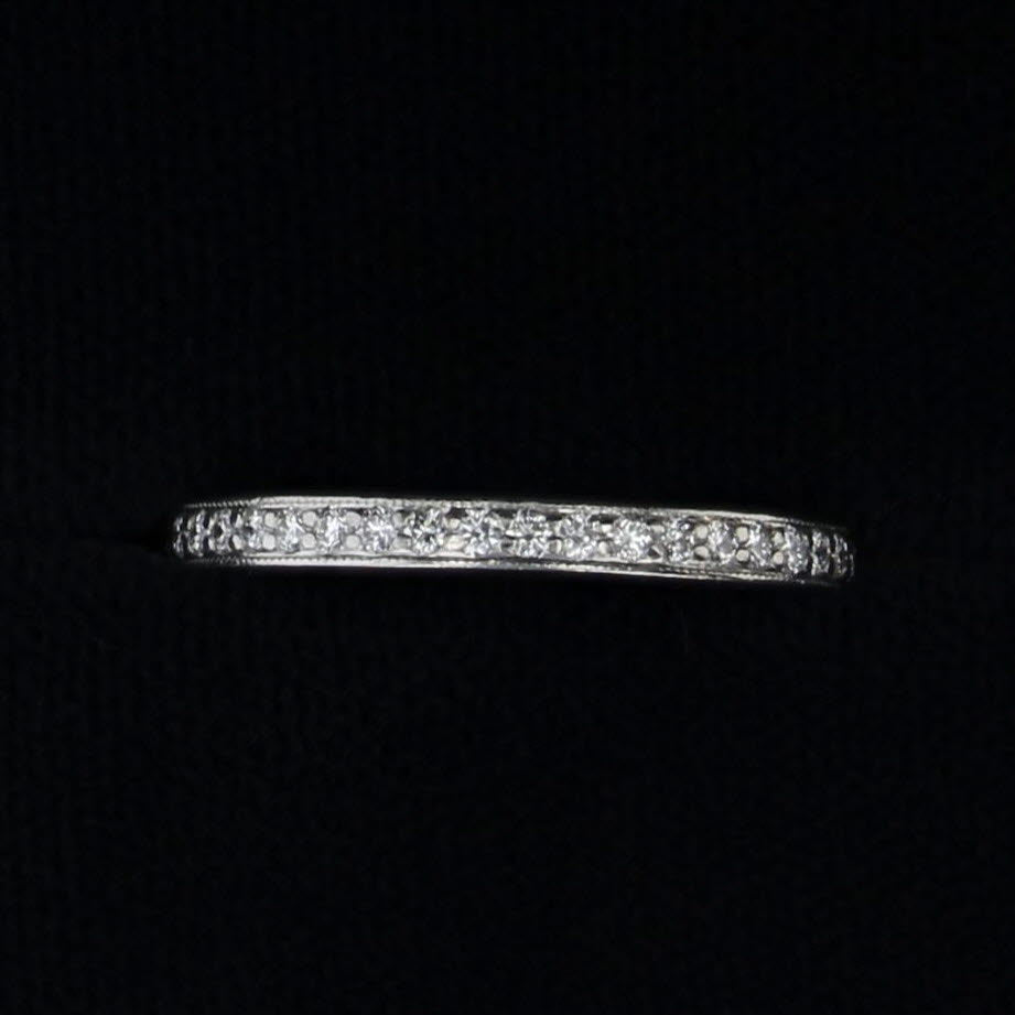 Tiffany Legacy 0.62ctw Diamond Eternity Wedding Band Platinum Ring Box