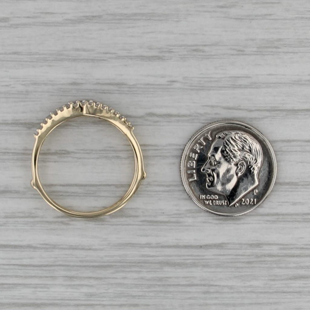 0.22ctw Diamond Ring Guard Jacket Wedding Band 14k Yellow Gold Size 7.5