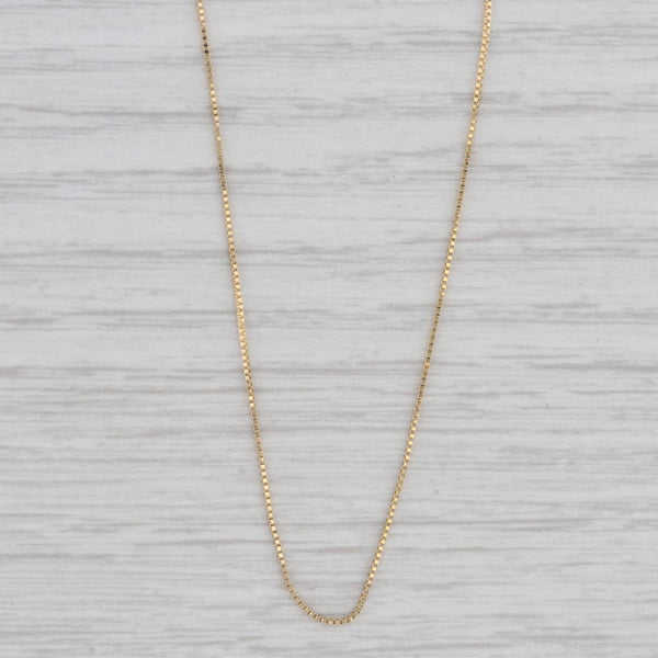 18" Box Chain Necklace 14k Yellow Gold 0.6mm