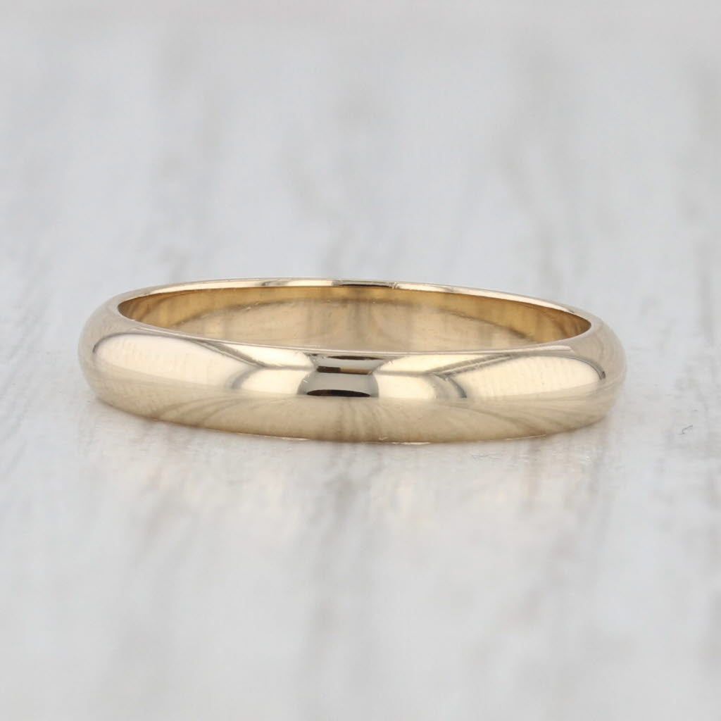Light Gray Yellow Gold Women's Wedding Band 14k Yellow Gold Size 5 Ring Stackable