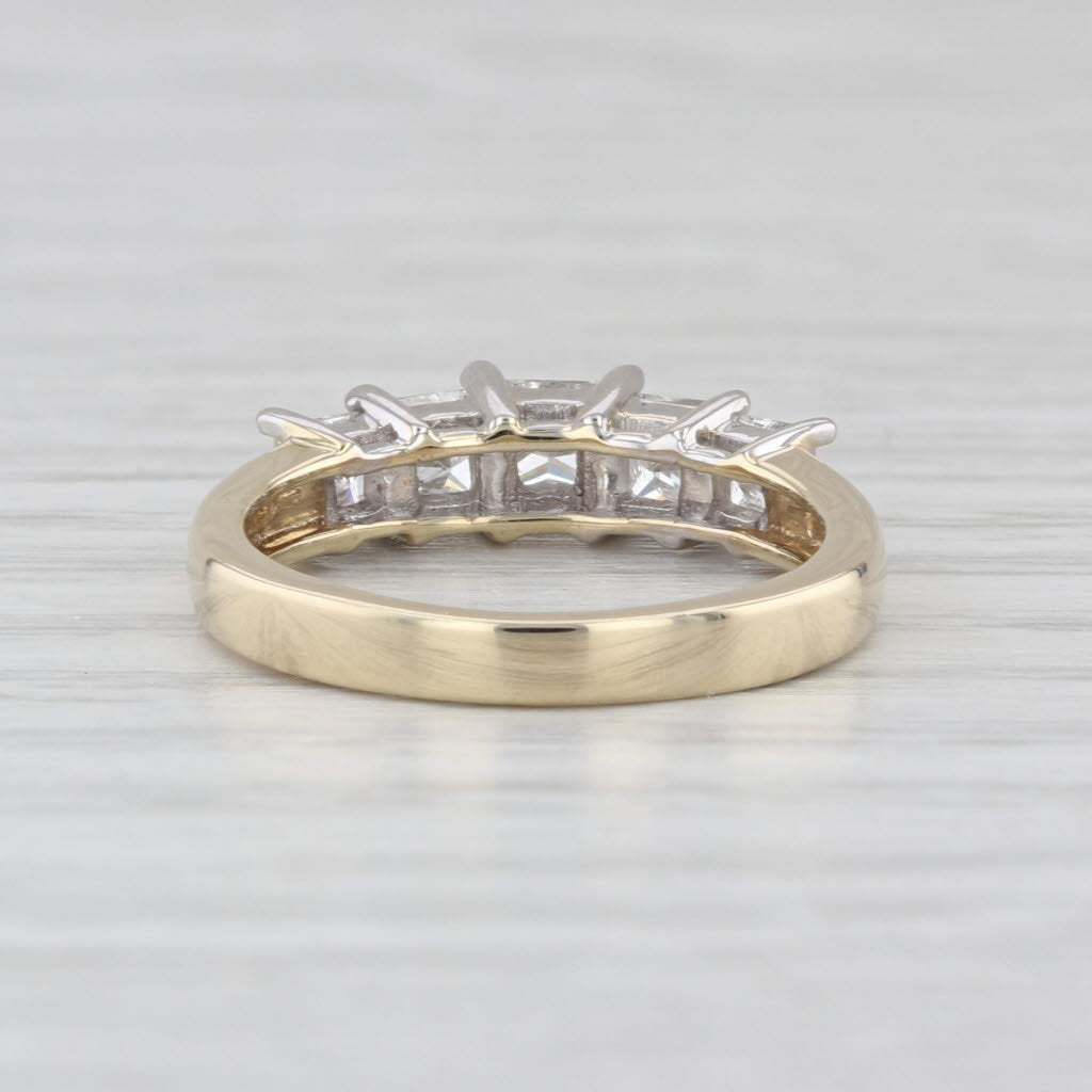 0.99ctw Diamond 5-Stone Ring 9k Gold Wedding Anniversary Stackable Size 6 COA