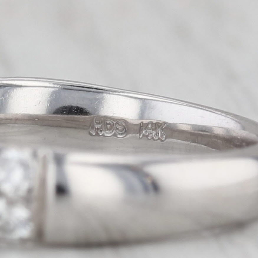 0.90ctw Diamond Wedding Anniversary Band 14k White Gold Size 7 Stackable Ring