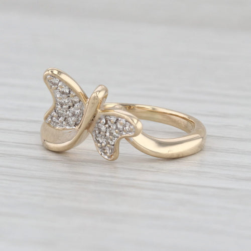 0.15ctw Diamond Butterfly Bypass Ring 14k Yellow Gold Size 5.5