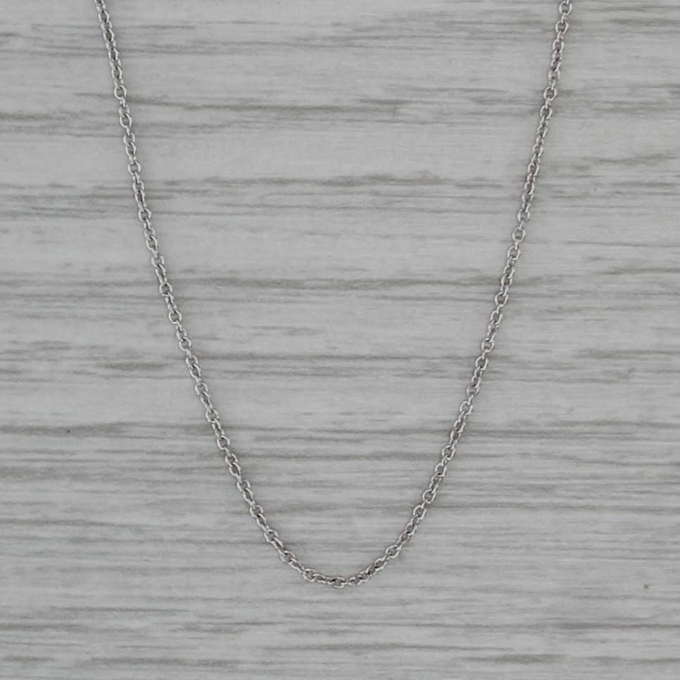 Cable Chain Necklace 14k White Gold 17.75" 0.8mm