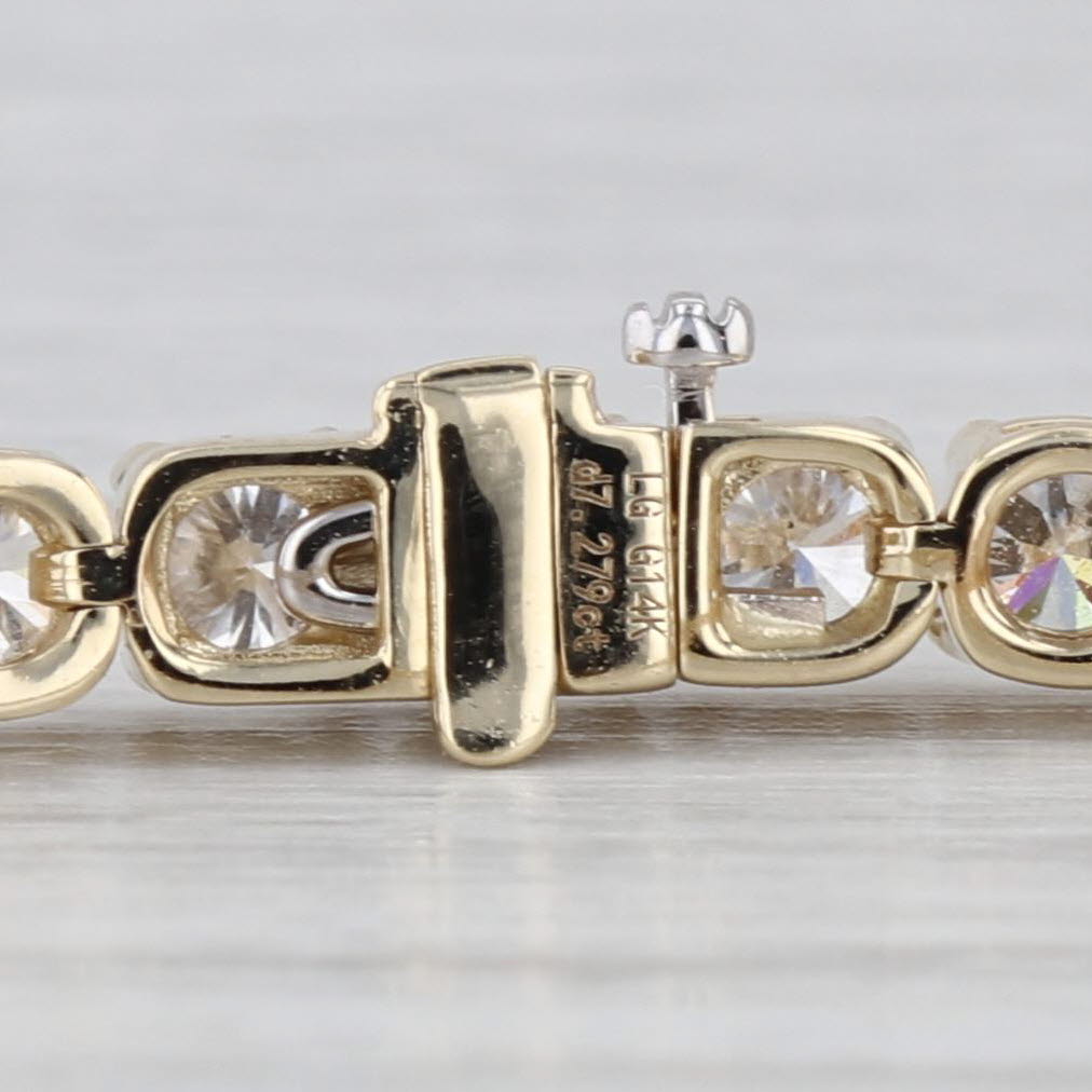 New 7.73ctw Lab Grown Diamond Tennis Bracelet 14k Yellow Gold 7" 3.5mm VS2 F-G