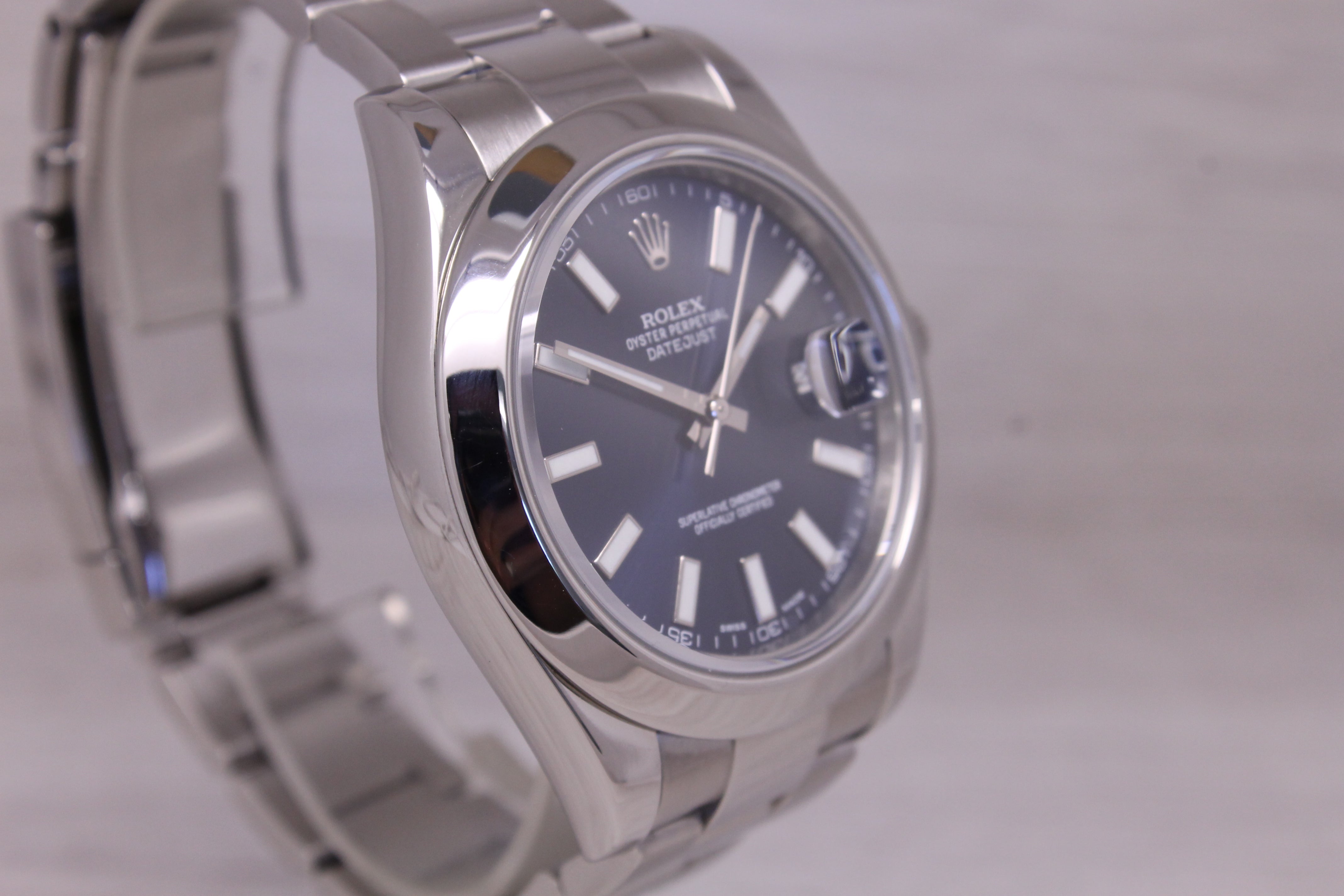Rolex Datejust II 41mm 116300 Mens Automatic Steel Watch Oyster Bracelet Blue