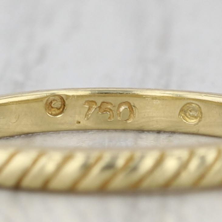 Hidalgo Etched Scalloped Band 18k Yellow Gold Size 4 Stackable Ring
