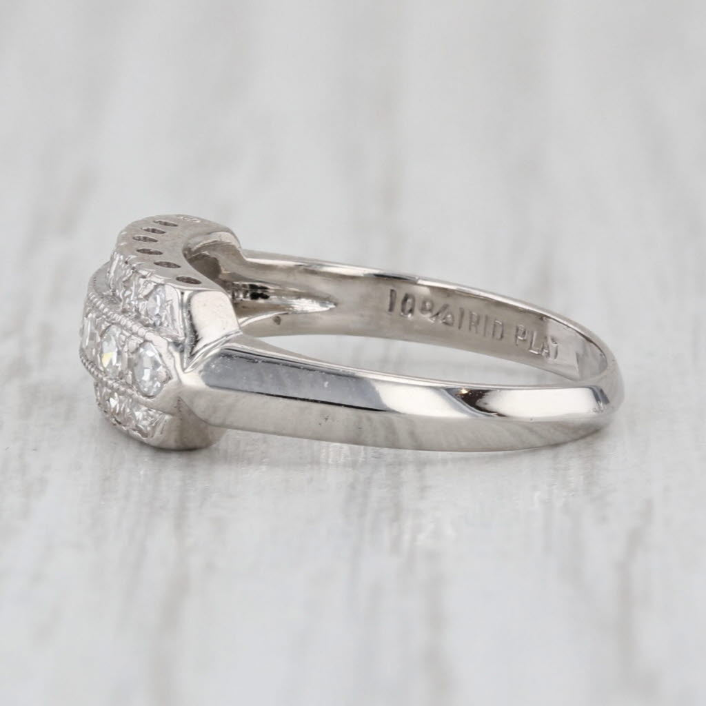 Antique 0.28ctw Diamond Ring 900 Platinum Size 3.25