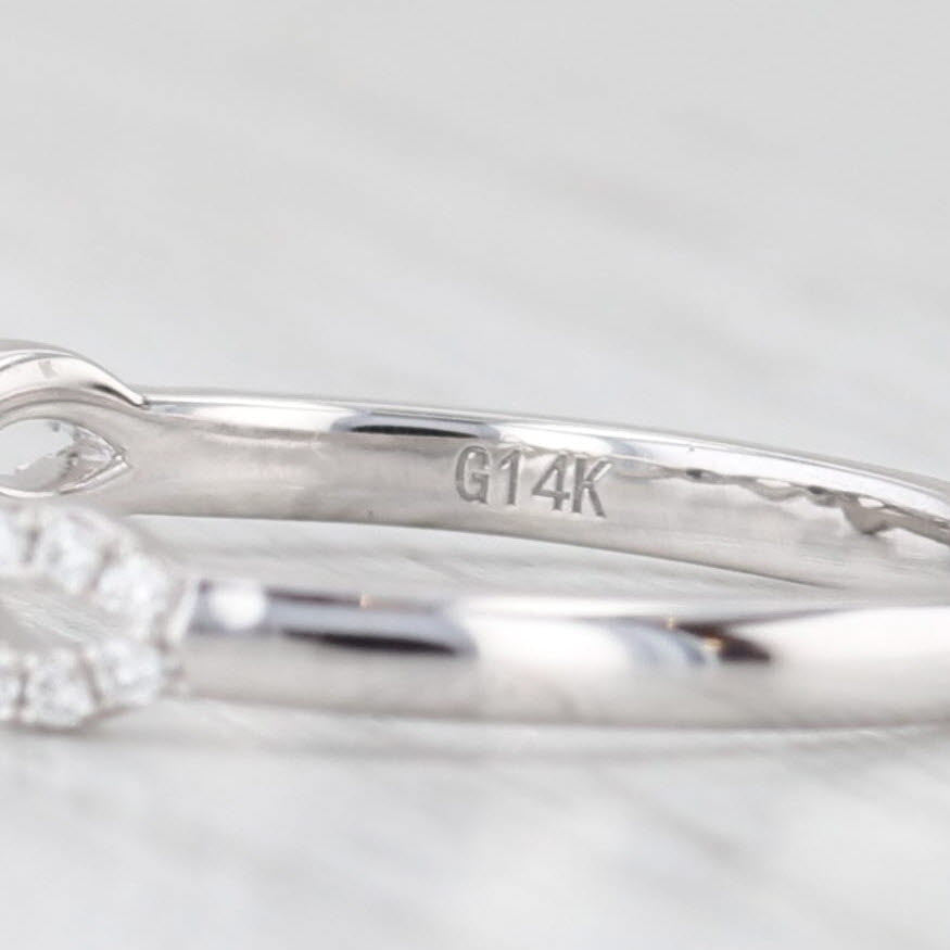 Light Gray New 0.16ctw Diamond Wedding Band 14k White Gold Stackable Anniversary Ring 6.5