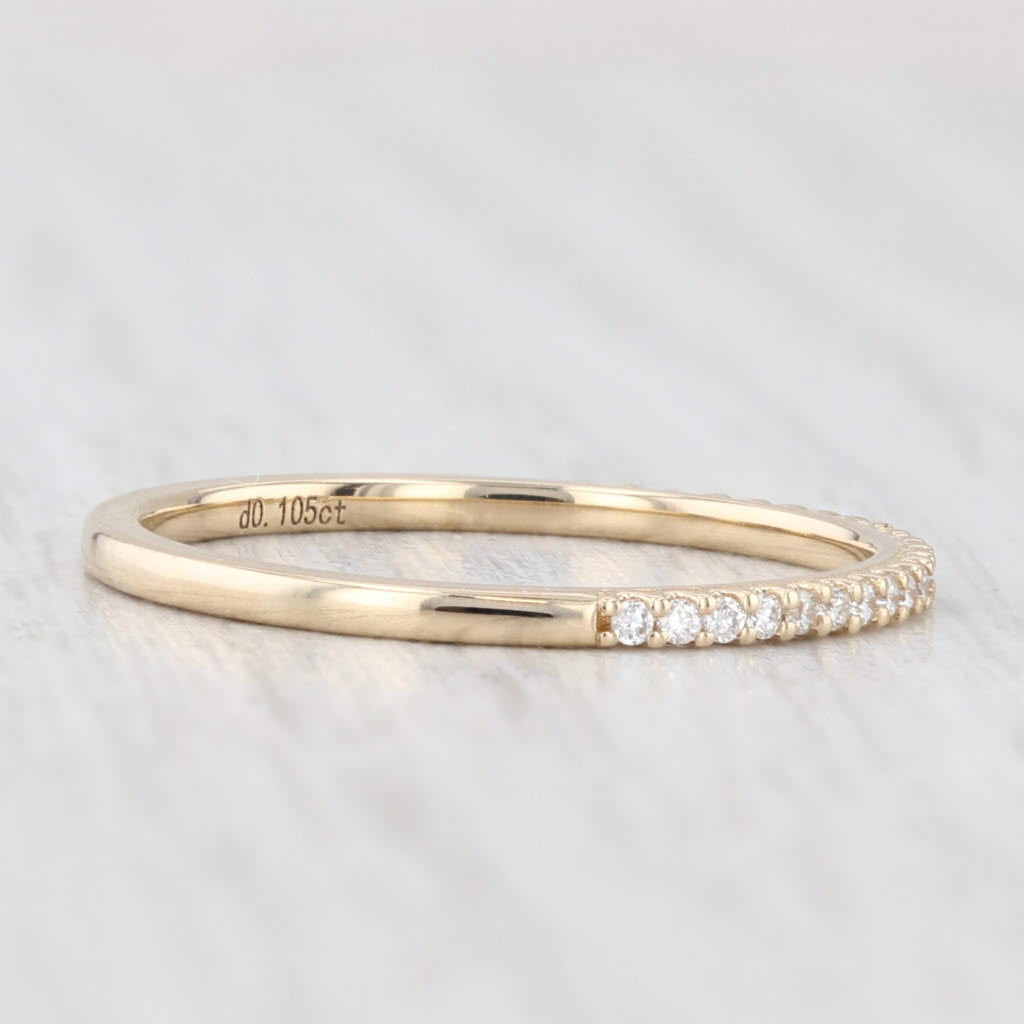 Light Gray New 0.10ctw Diamond Wedding Band 14k Yellow Gold Stackable Anniversary Ring 6.5