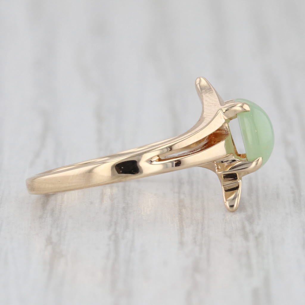 Linde Lab Created Mint Green Star Sapphire 10k Yellow Gold Bypass Size 6