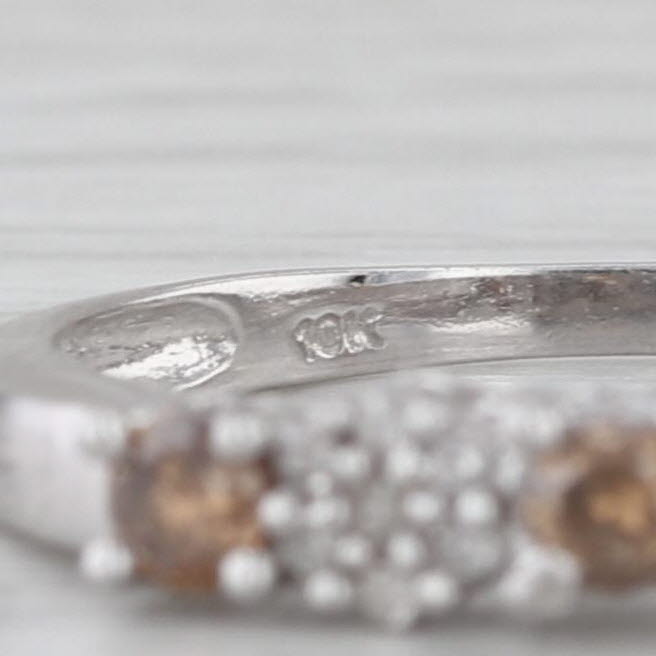 0.17ctw Diamond Stackable Ring 10k White Gold Size 5 Wedding Bridal Band