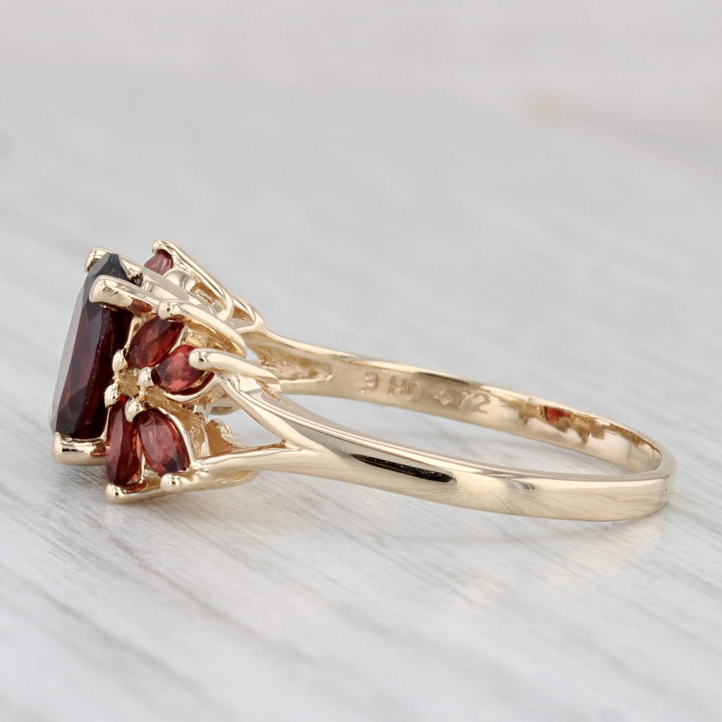 Light Gray 2.68ctw Garnet Ring 10k Yellow Gold Size 9.25