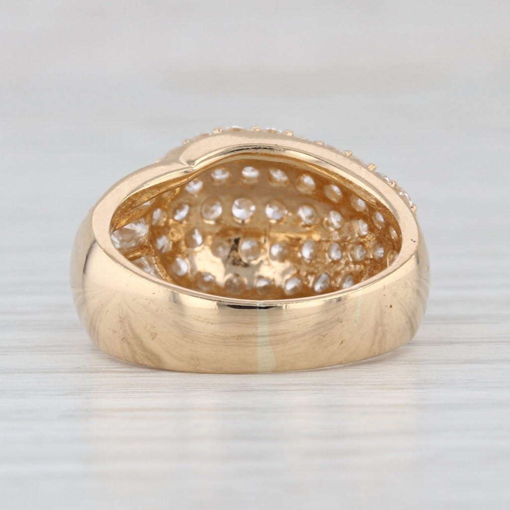 1.20ctw Pave Diamond Overlay Ring 14k Yellow Gold Size 5.25