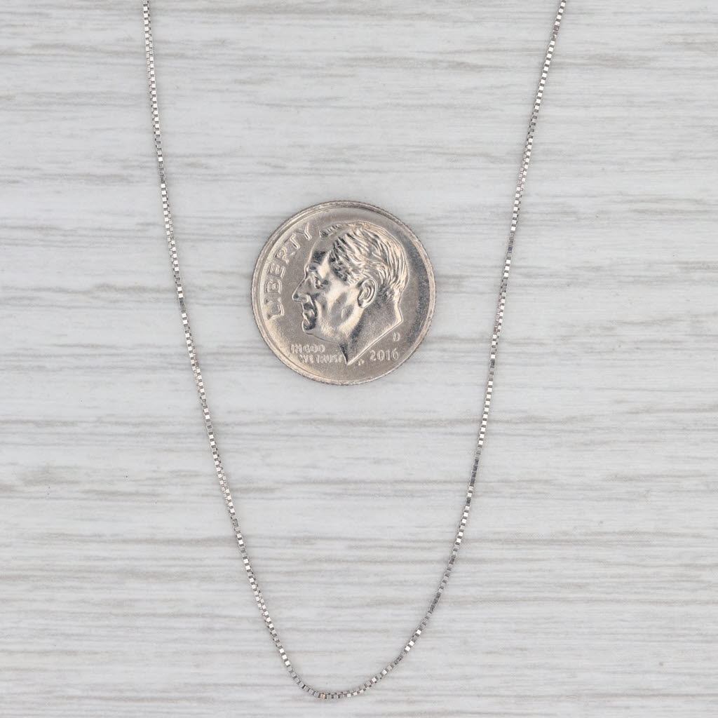 Box Chain Necklace 14k White Gold 0.5mm 18.25"