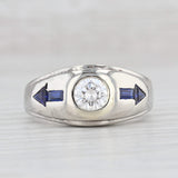 Light Gray Vintage 1.48ctw Moissanite Lab Created Sapphire Men's Ring 10k Gold Size 11.75