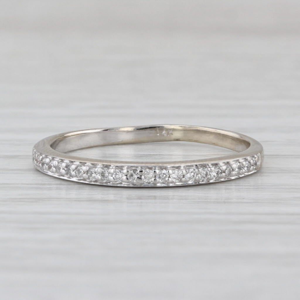 0.25ctw Diamond Wedding Band 14k White Gold Size 7 Stackable Ring