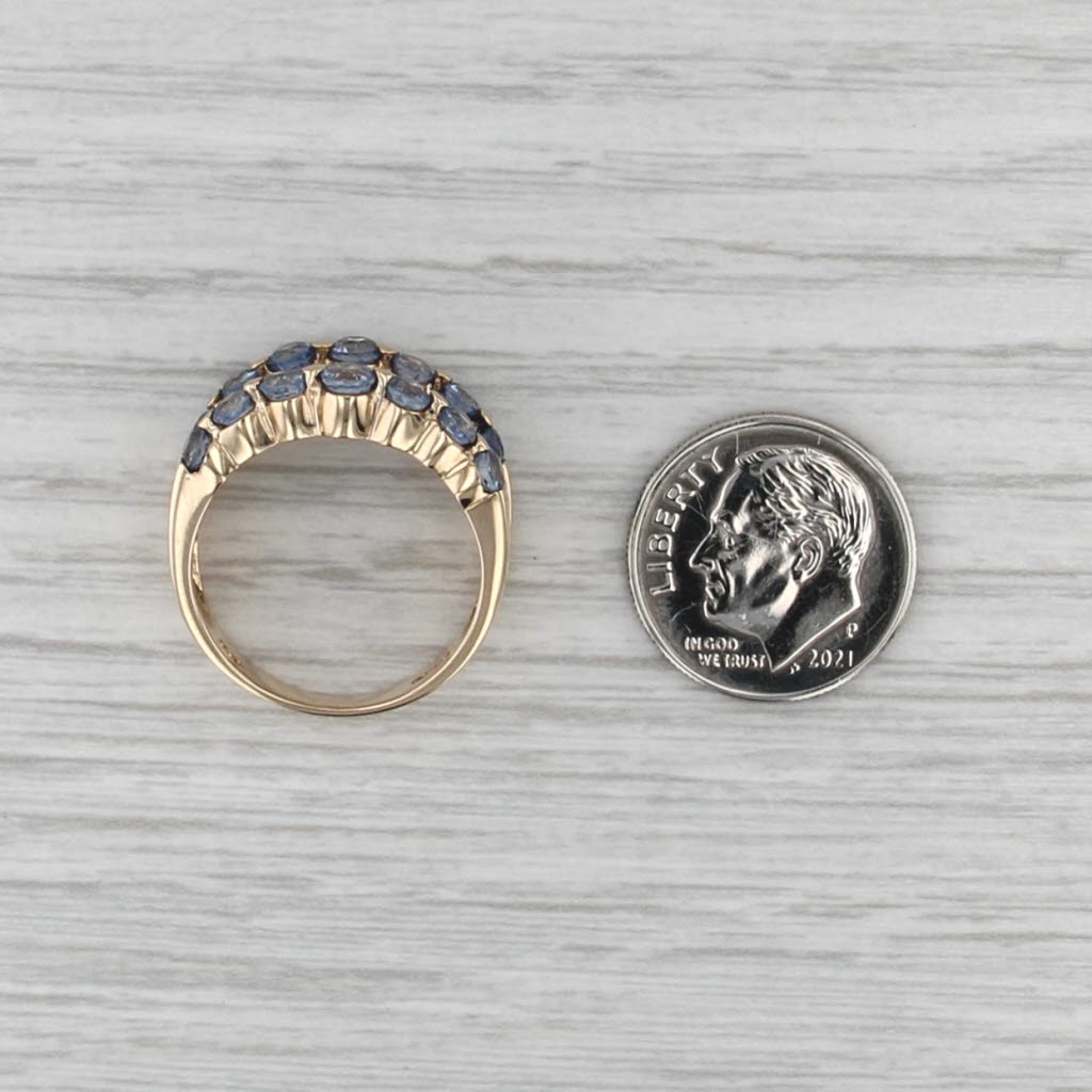 3.34ctw Light & Dark Blue Sapphire Ring 10k Yellow Gold Size 7.25