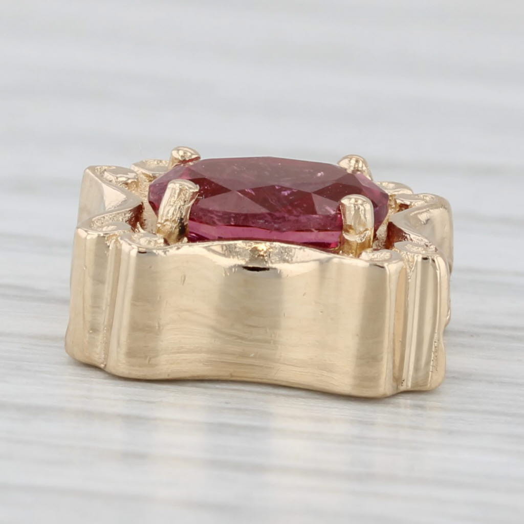 Light Gray 1.30ct Pink Tourmaline Slide Bracelet Charm 14k Yellow Gold Goldmen Kolber