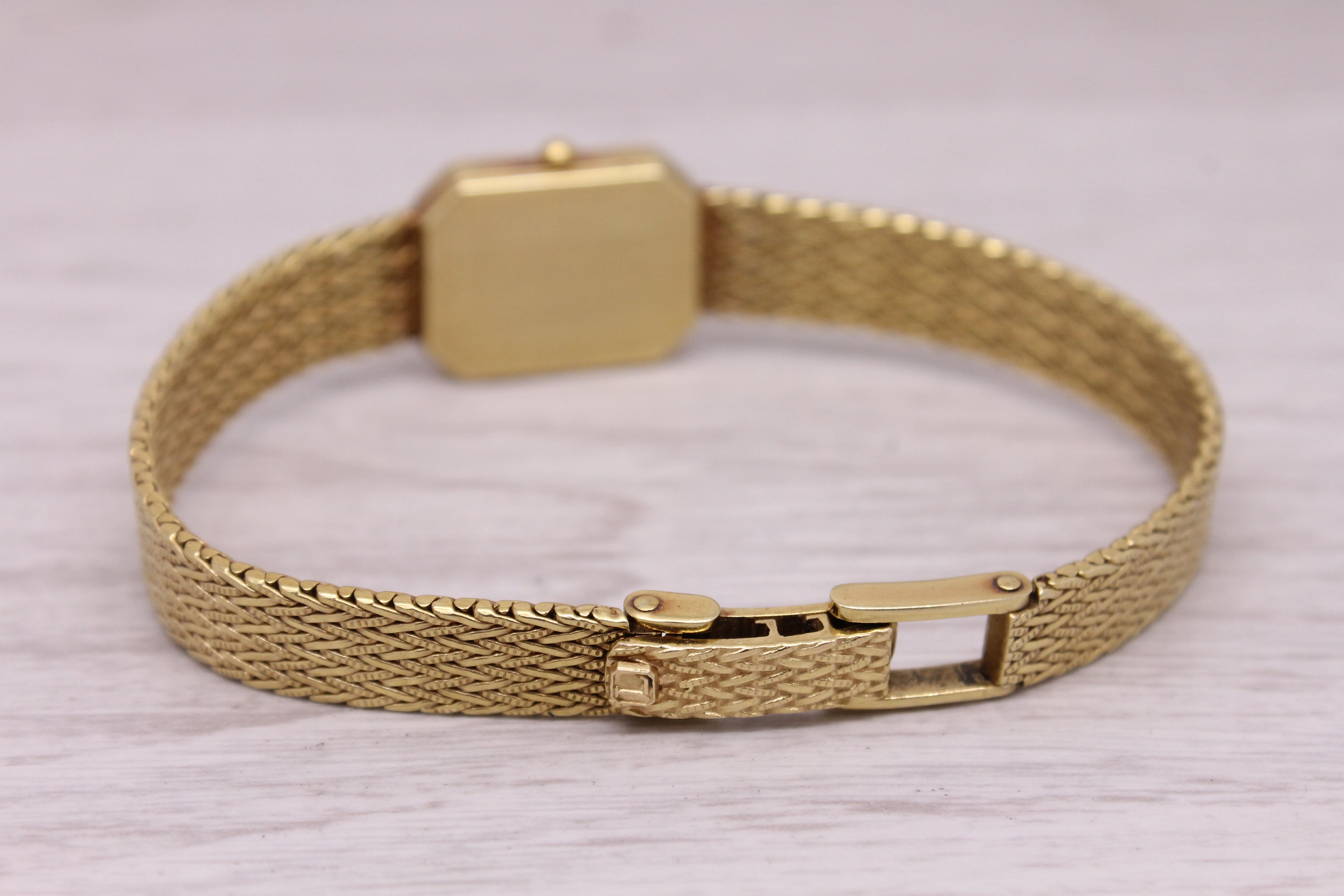 Gray Vintage c1990 Seiko Lassale 14k Yellow Gold Ladies Quartz Watch w/ Diamond Bezel