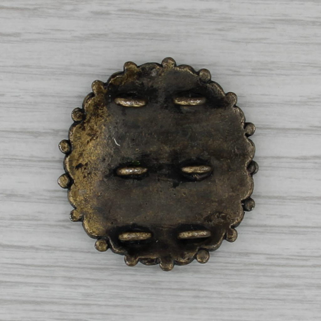 Vintage Pendant Button Medallion Mixed Metal Resin Vintage Southwestern