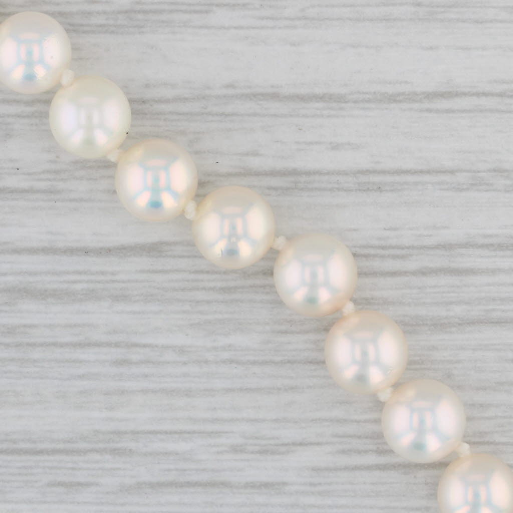 Gray Cultured Pearl Bead Strand Bracelet 14k Gold Floral Clasp 7"
