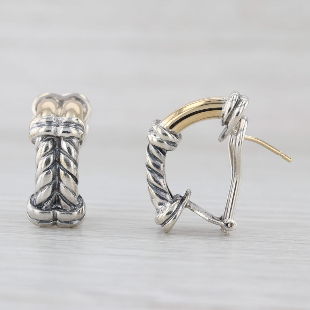 Jonah Grossbardt Drop Earrings Sterling Silver 18k Gold Omega Backs